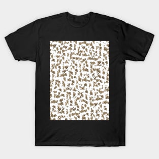 Gold Minimal Abstract Collage Mosaic made of gold leaves and tea bags. T-Shirt